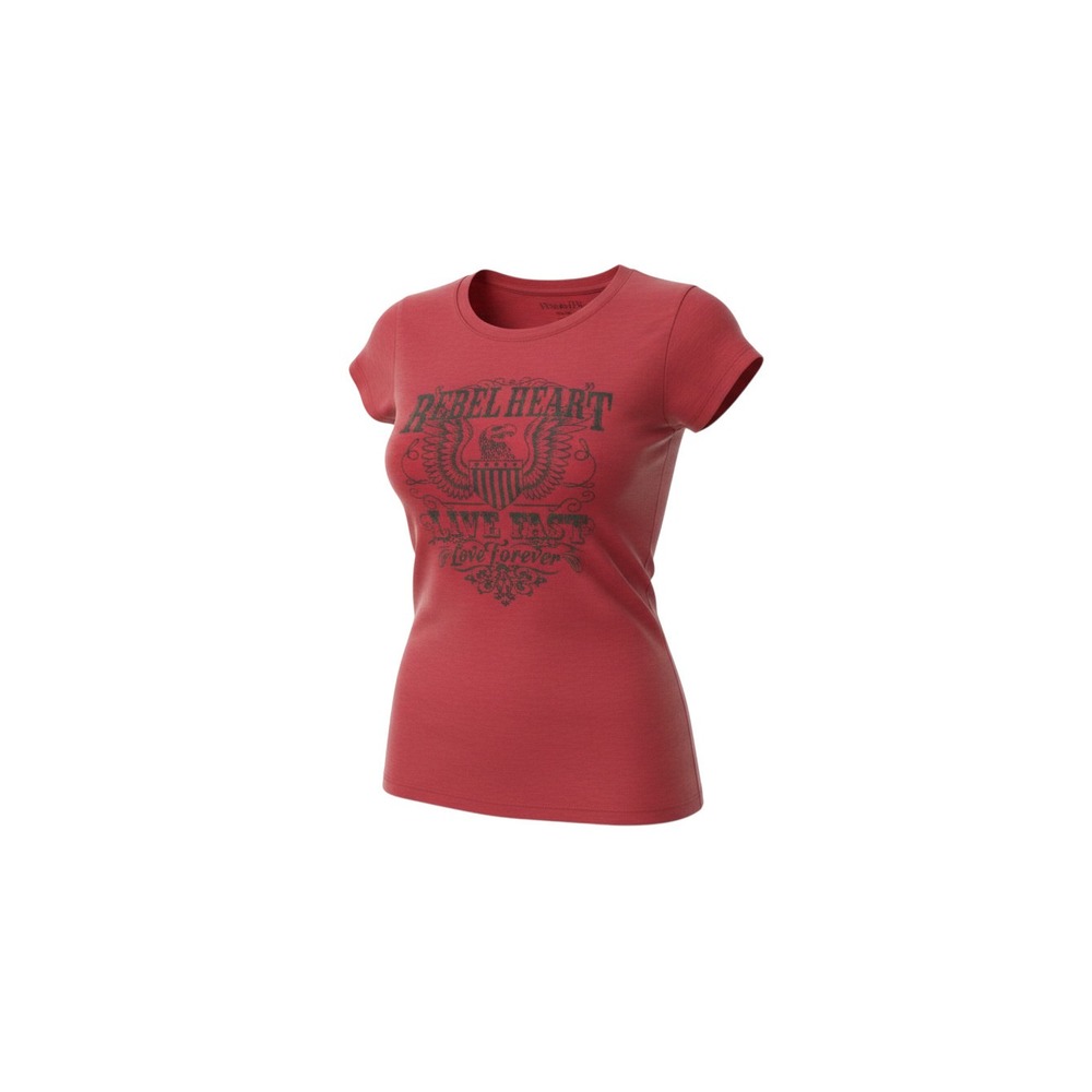 Wound Up Graphic Tee Juniors Medium Red Rebel Heart Eagle Short Sleeve T-Shirt